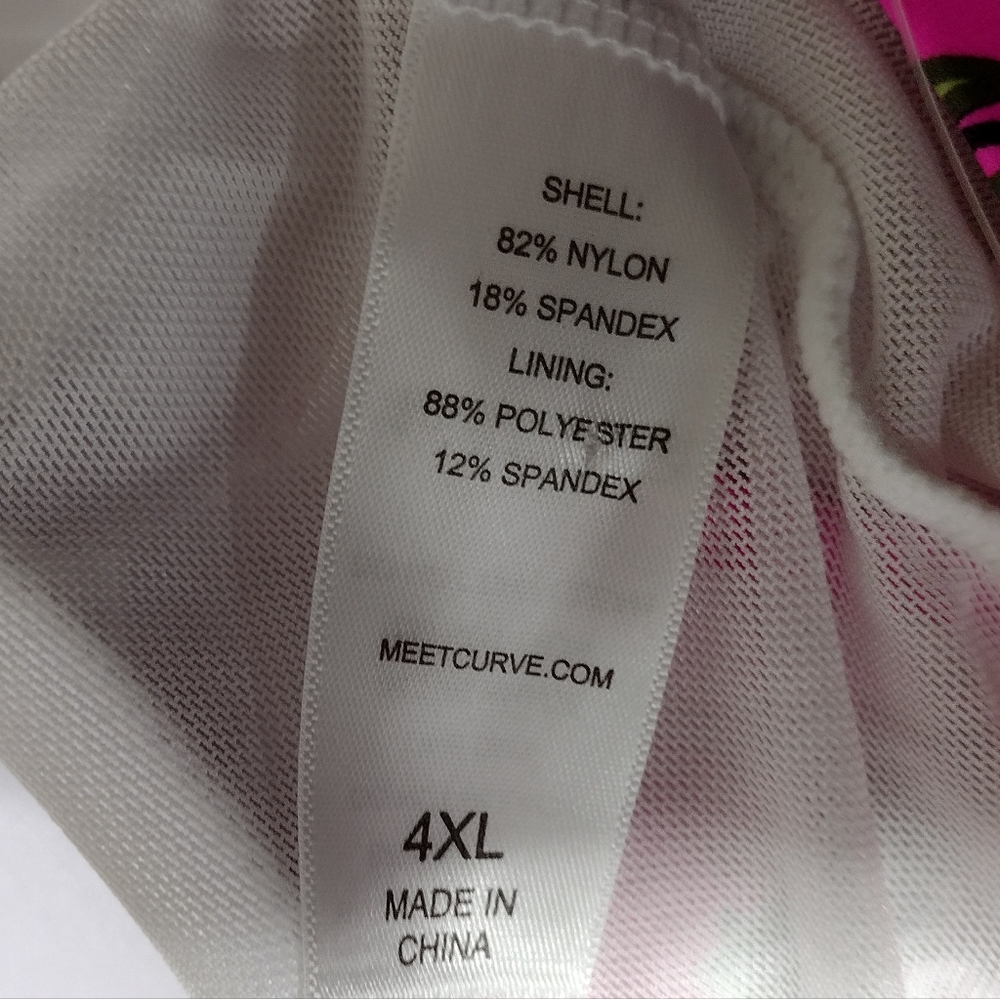 NWT Meet Curve Floral Swim Top Women's 4XL Pink Barbiecore Cottagecore Beach - Picture 6 of 8
